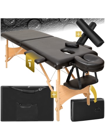 tectake 2 Zonen Massageliege-Set Freddi 210 x 95 x 84 cm, schwarz