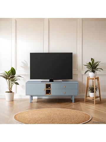 home24 TV-Lowboard LINDALE 140 cm in Blaugrau