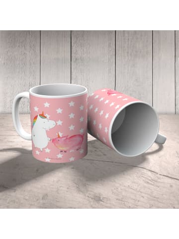 Mr. & Mrs. Panda Haferl Einhorn Schwein ohne Spruch in Rot Pastell