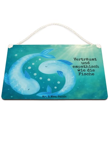 Mr. & Mrs. Panda Schild Sternzeichen Fische Design mit Spruch in Weiß
