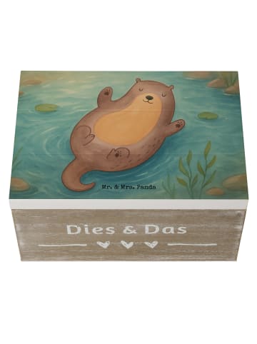 Mr. & Mrs. Panda Erinnerungsbox Otter Umarmen Design ohne Spruch in Weiß