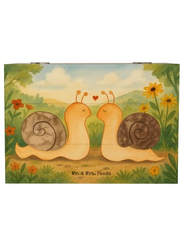 Mr. & Mrs. Panda Geschenkbox Schnecken Liebe Design ohne Spruch in Weiß