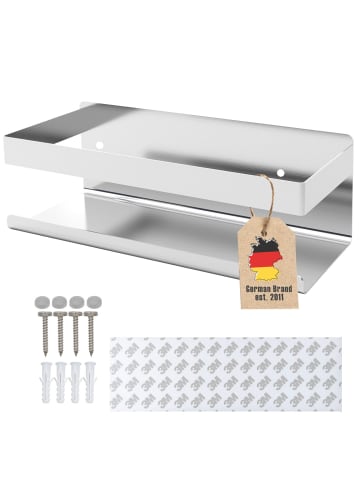 Intirilife Selbstklebendes Duschregal in Silber