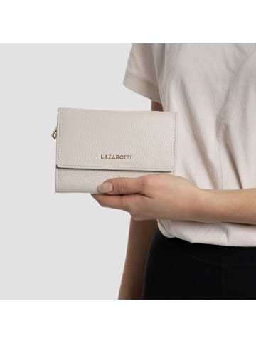Lazarotti Bologna Leather XL Geldbörse mit Zip-Around Fach Leder 14 cm in cream