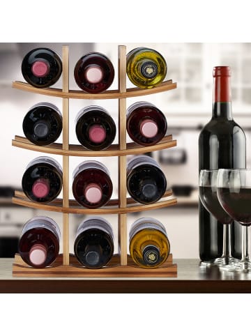 Weinregal für 12 Flaschen in Natur - (B)30 x (H)42,5 x (T)16 cm