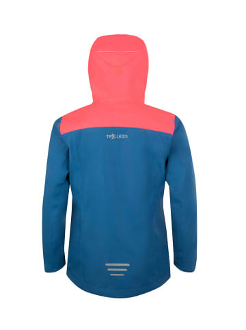 Trollkids Regenjacke "Bergen" in Mitternachtsblau / Coral