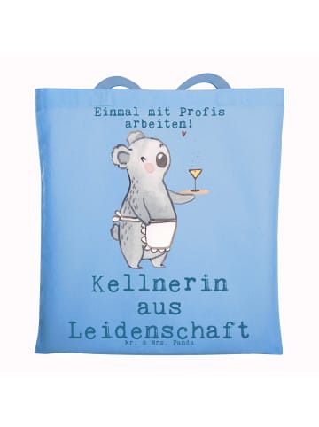 Mr. & Mrs. Panda Tragetasche Kellnerin Leidenschaft mit Spruch in Sky Blue