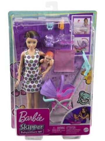 Mattel Spielzeug - Barbie Skipper Babysitters Inc. Puppe mit Kinderwagen, Baby & Z