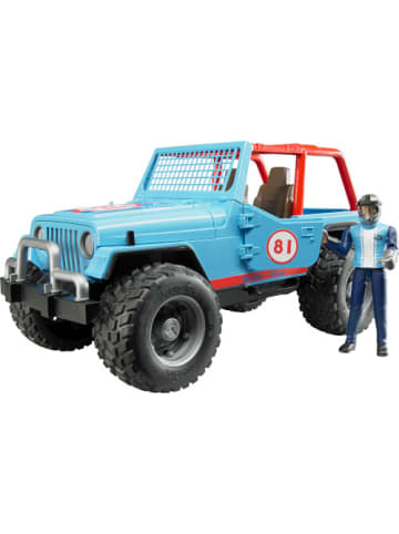 bruder Spielzeugfahrzeug Jeep Cross Country racer blau mit Rennfahrer - 4-8 Jahre