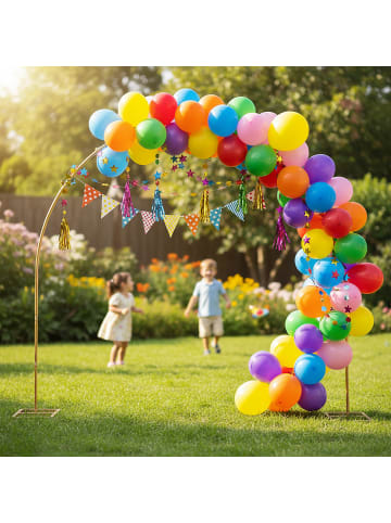 relaxdays Luftballon Bogen in Gold - (H)230 x (B)230 cm
