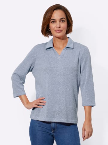 WITT WEIDEN Poloshirt in bleu-meliert