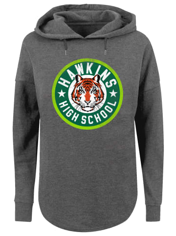 F4NT4STIC Oversized Hoodie Stranger Things Hawkins Tiger Circle in charcoal