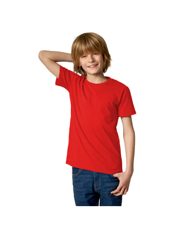 tectake Einfarbiges T-Shirt für Kinder, rot