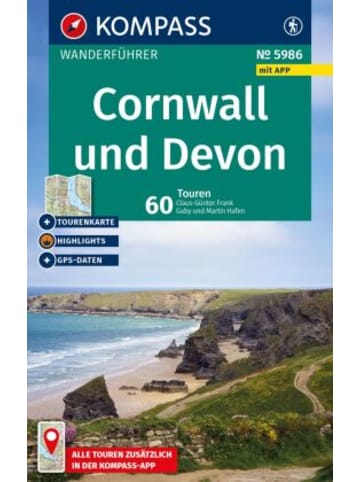 Kompass-Karten Buch - KOMPASS Wanderführer Cornwall und Devon, 60 Touren mit Extra-Touren