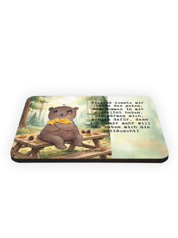 Magnet Bär Pommes verliebt Design mit Spruch in Weiß
