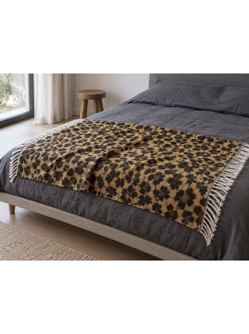 Beliani Kuscheldecke JAMUNE in Braun/Weiß/Schwarz - (W) 130 x (H) 0.3 x (L) 170 cm