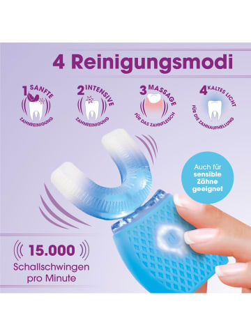 VITALmaxx Schall-Zahnbürste 360° automatisch 2.0 3,7V weiß/türkis Weiß