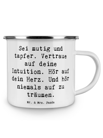 Mr. & Mrs. Panda Teetasse Spruch Mutig zu sich selbst stehen mit... in Weiß