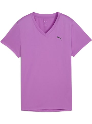 Puma T-Shirt "W TAD ESSENTIAL VNECK Tee" in Lila