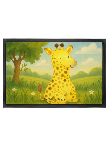Mr. & Mrs. Panda Bodenvorleger Giraffe Zufrieden Design ohne Spruch in Weiß