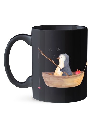 Mr. & Mrs. Panda Kaffeebecher Pinguin Angelboot ohne Spruch in Schwarz