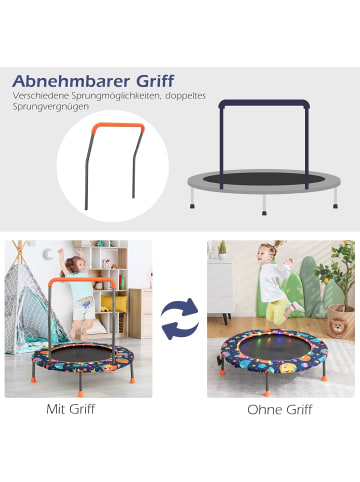 COSTWAY Trampolin mit Griff & LED 3-6 Jahre in Bunt