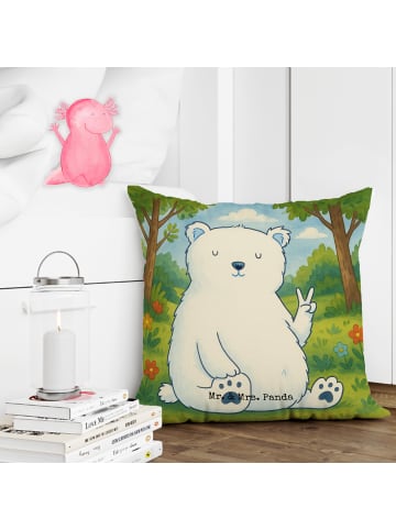 Mr. & Mrs. Panda kuschelkissen 40x40 Eisbär Faul Design ohne Spruch in Weiß