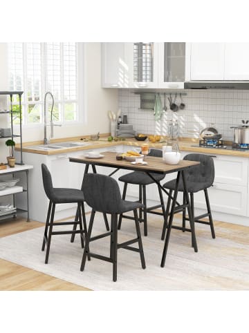 HOMCOM Bartisch-Set in Dunkelgrau 120L x 60B x 91H cm