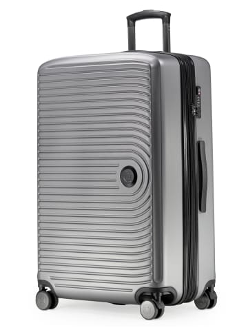 Hauptstadtkoffer Mitte - Großer Reisekoffer Trolley 77cm XXL Erweiterung TSA 130L in Silber matt
