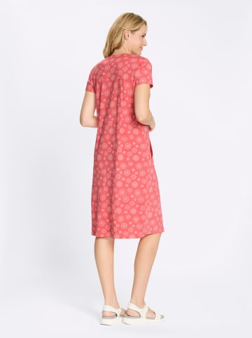 Sieh an! Jersey-Kleid in grapefruit-weiß-bedruckt