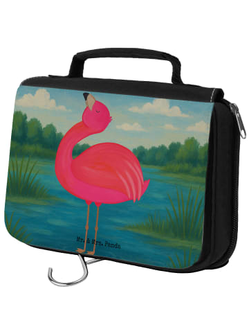 Mr. & Mrs. Panda Kosmetiktasche Flamingo Stolz Design ohne Spruch in Weiß