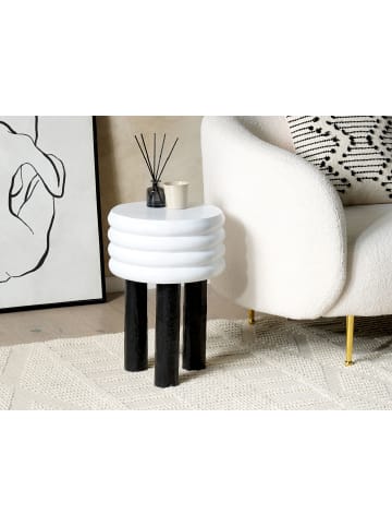 Beliani Beistelltisch KIKIWA in Weiß/Schwarz - (W) 33 x (H) 51 x (L) 33 cm