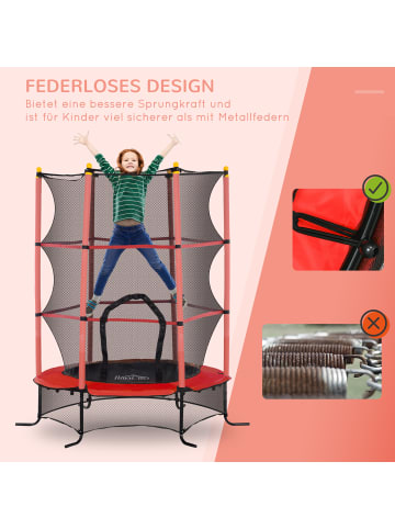 HOMCOM Kindertrampolin in Rot 163L x 163B x 190H cm