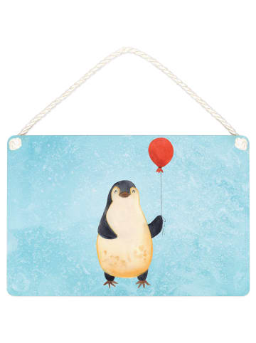 Mr. & Mrs. Panda Wanddeko Pinguin Luftballon ohne Spruch in Eisblau
