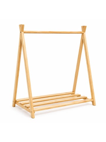 relaxdays Kinderkleiderständer in Natur - (B)112 x (H)111,5 x (T)48 cm