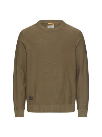 Camel Active Strickpullover aus reiner Baumwolle in Olivgrün