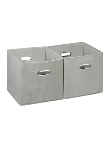 relaxdays 4x Regalkorb in Grau - 30 cm