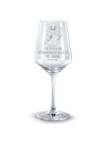 Mr. & Mrs. Panda Rotwein Glas Einhorn Woodstock mit Spruch in Transparent