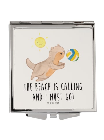 Mr. & Mrs. Panda Mini Spiegel Sommer Meer Strand mit Spruch in Weiß
