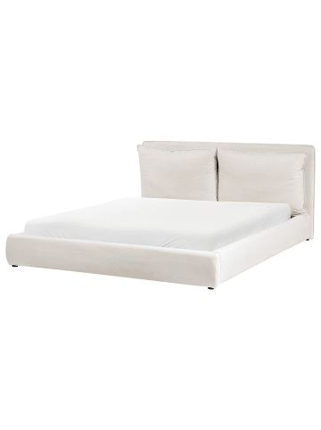 Beliani Doppelbett BAJONNA in Beige/Schwarz - (W) 200 x (H) 94 x (L) 235 cm