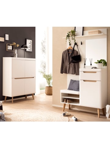 Furn.Design Garderoben-Set 2-teilig weiß matt, Scandi Eiche, Kombination skandinavisch
