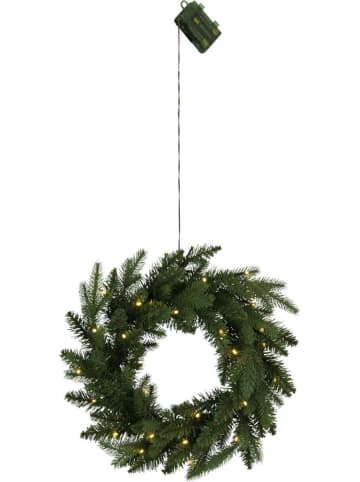 STAR Trading LED Tannenkranz Türkranz Weihnachtskranz Sensor für Außen 45cm in grün