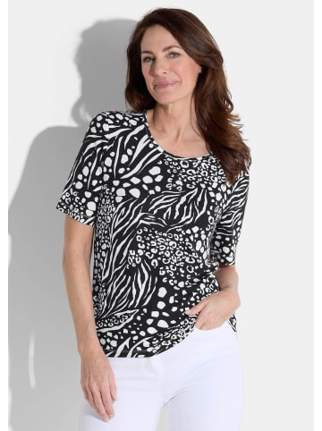 GOLDNER Shirt in schwarz / weiß / gemustert
