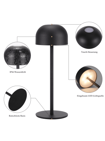 ZMH 2er-Set Tischleuchte LED in schwarz Touch Dimmbar Tragbare Kabellos