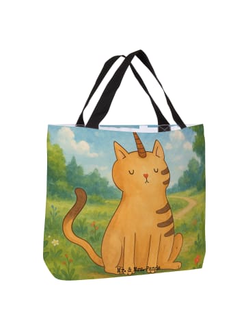 Mr. & Mrs. Panda Strandtasche Einhorn Katze Design ohne Spruch in Weiß