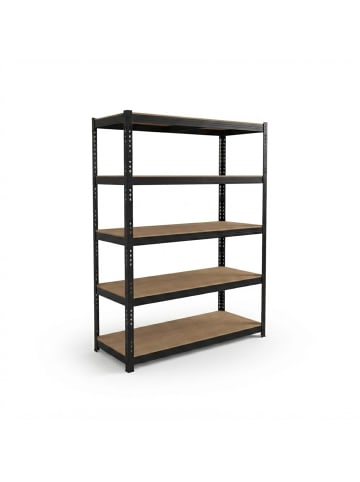 relaxdays Schwerlastregal in Schwarz/ Braun - (B)75 x (H)150 x (T)30 cm
