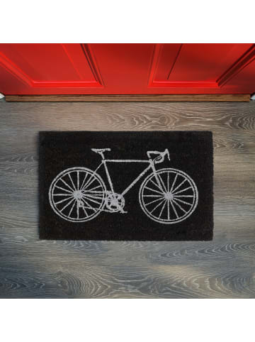 relaxdays Fußmatte Fahrrad in Schwarz - (B)60 x (T)40 cm