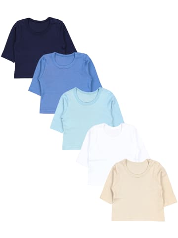TupTam Baby Jungen Langarmshirt 5er Pack in beige/blau