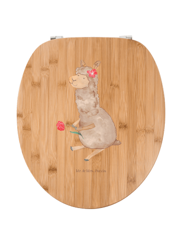 Mr. & Mrs. Panda Toilettendeckel Alpaka Blume ohne Spruch in Braun