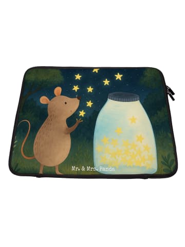 Mr. & Mrs. Panda Laptop Tasche Maus Sterne Design ohne Spruch in Weiß